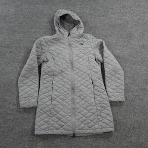 The North Face Jacket Womens Large Gray ThermoBall Eco Quilted Hooded Parka